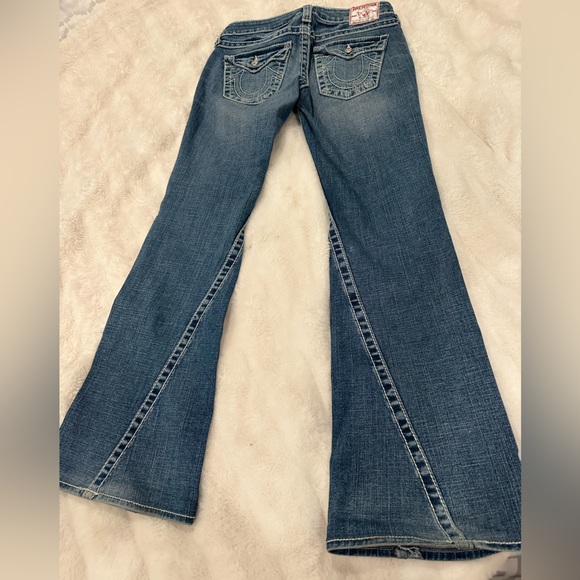 True Religion Disco Joey Big T Low-Rise Flare Vintage Jeans Size 28 - Picture 4 of 11